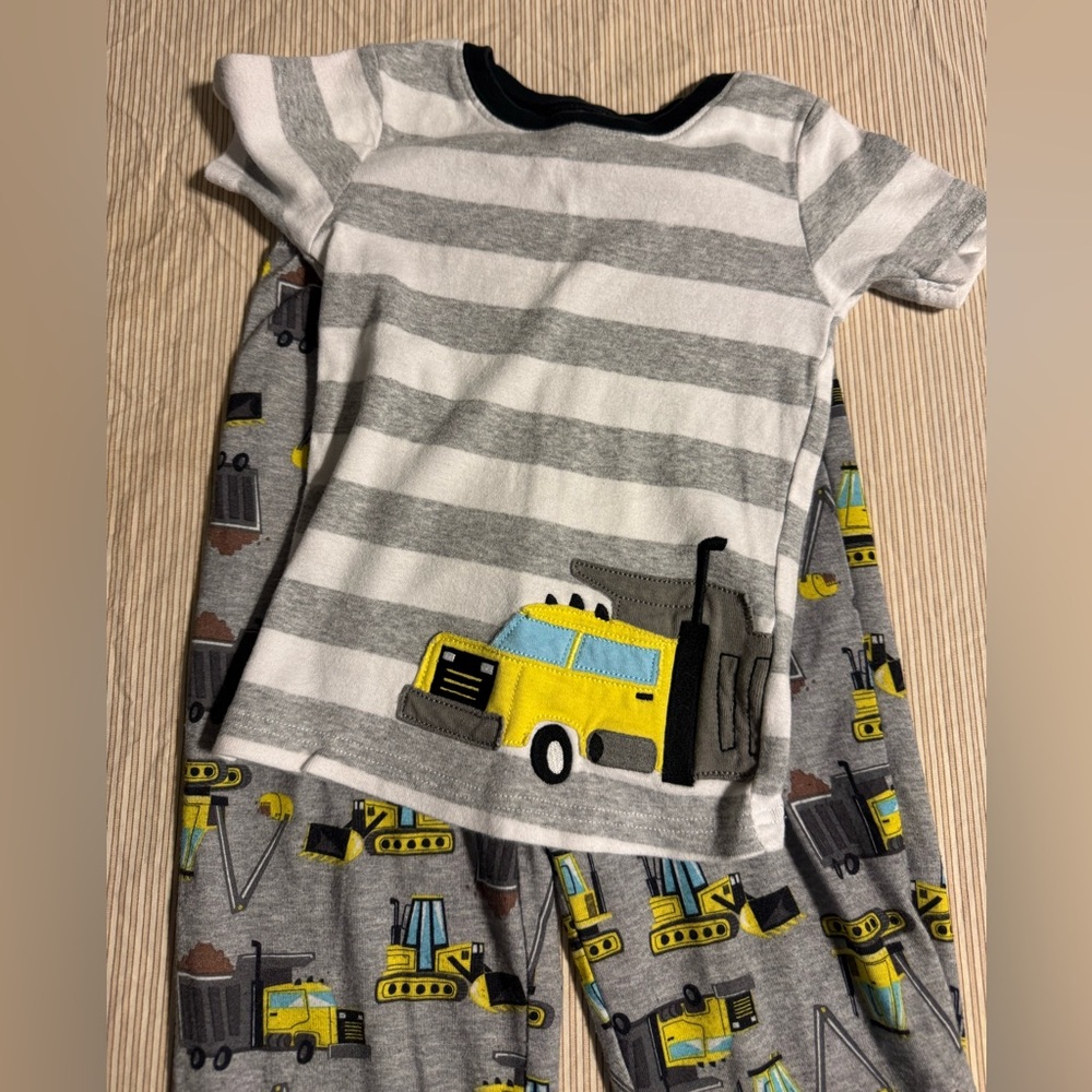 Carter's Gray and Yellow Construction Pajama Set